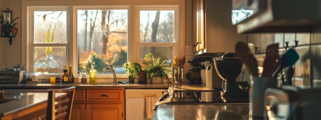 a cozy kitchen in raleigh with warm hues embracing the winter climate, creating a welcoming and inviting atmosphere.