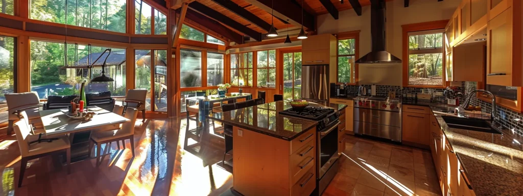 a modern, eco-friendly kitchen in a raleigh home featuring sleek, sustainable appliances and stylish design elements.