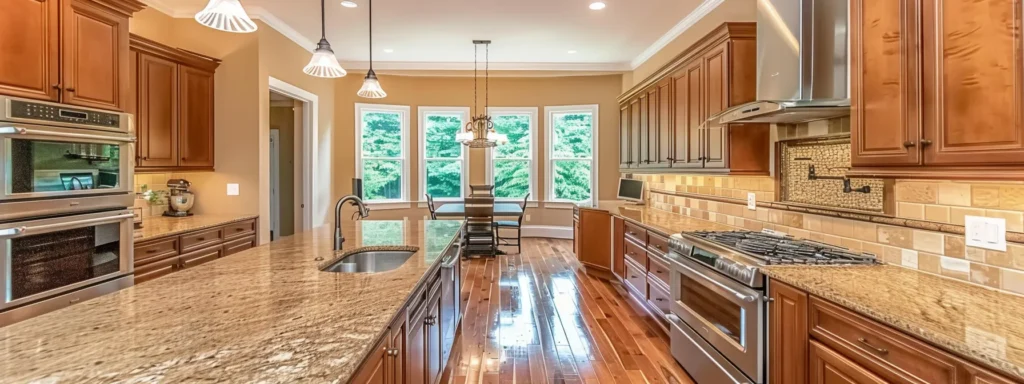 a modern kitchen with high-end finishes and custom features in raleigh, nc, showcasing the influences on remodeling costs.