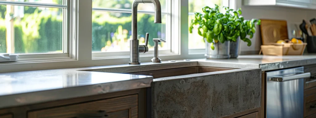 a sleek, eco-friendly farmhouse sink crafted from sustainable materials takes center stage in a modern raleigh kitchen.