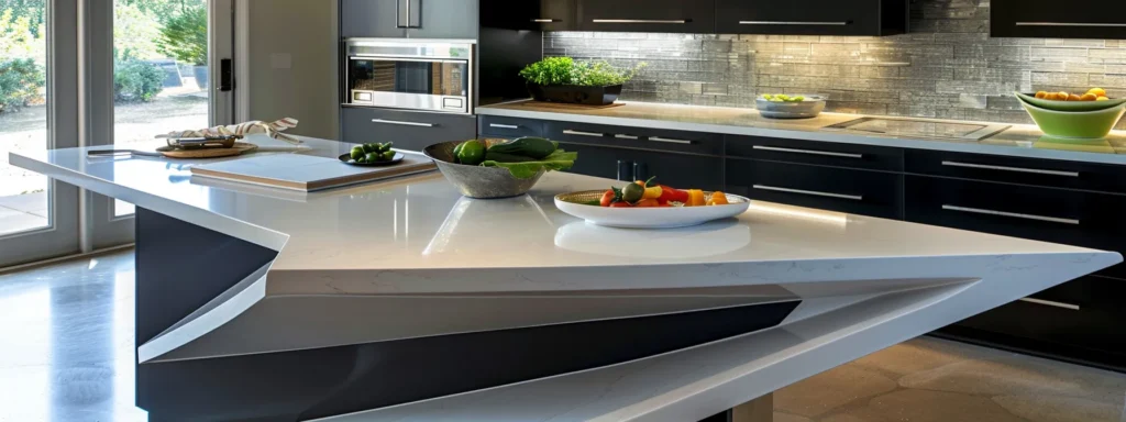 a sleek, modern kitchen island with sleek lines and innovative features stands as the focal point in a newly renovated raleigh kitchen.