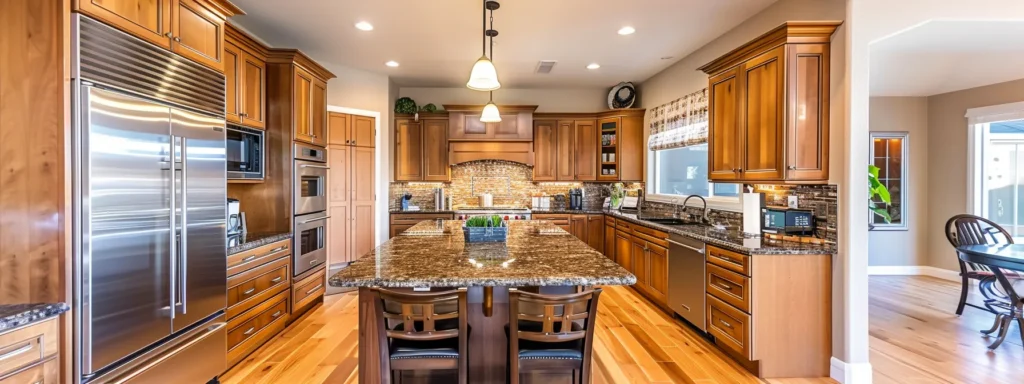 a sleek, modern kitchen with energy-efficient appliances and timeless design elements that appeal to environmentally conscious buyers.