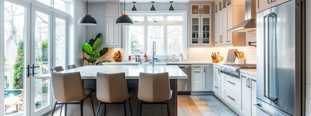 a sleek, modern minimalist kitchen with clean lines and handleless cabinets, showcasing a sense of openness and functionality for raleigh homeowners.