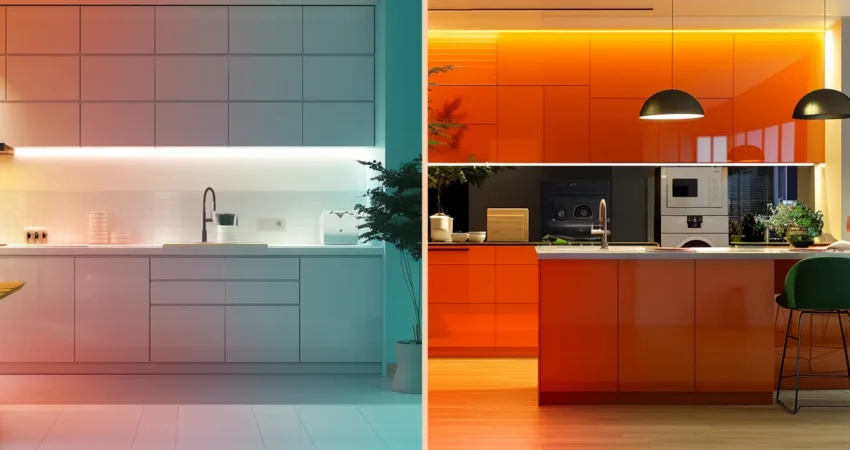 vibrant kitchen color schemes brightening up a modern home.