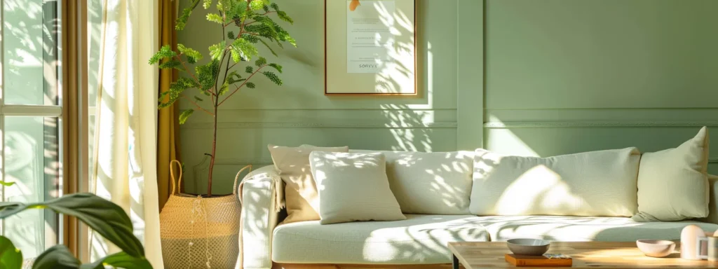 a sunny living room adorned with freshly painted walls using vibrant eco-friendly paints, showcasing a harmonious blend of green decor and natural lighting in raleigh, nc.