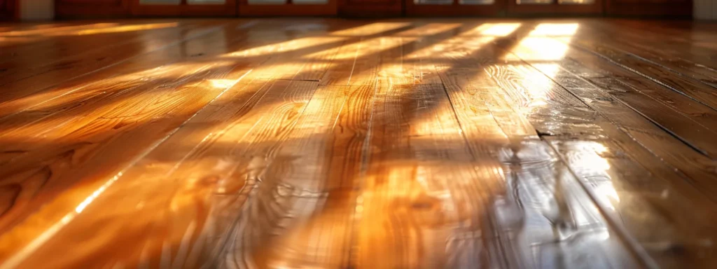 a wooden floor coated in lacquer glistens under the warm raleigh sun, showcasing the impact of humidity on interior painting.