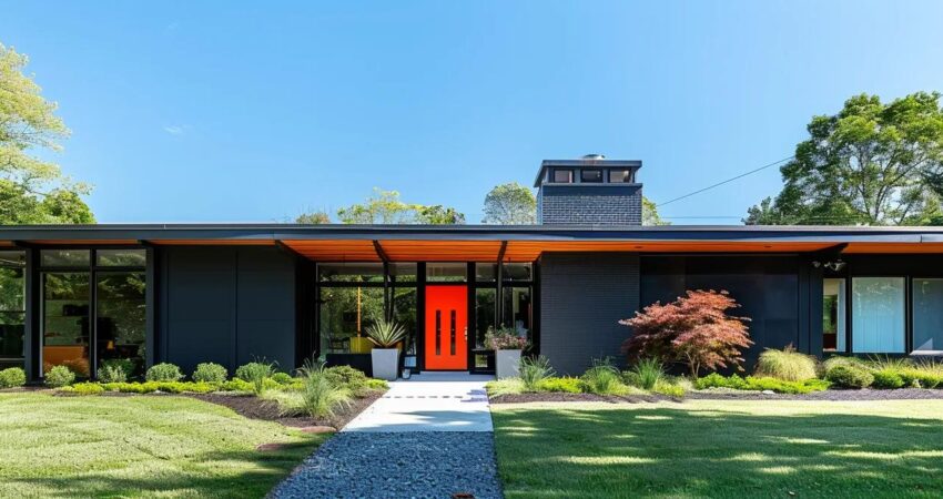 a beautifully renovated raleigh home showcases its vibrant façade, exuding modern charm with freshly painted exterior walls and elegant landscaping under bright, natural sunlight.