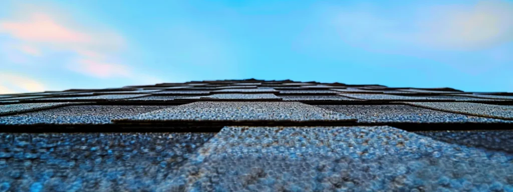 a close-up view of a well-maintained rooftop under a clear blue sky, showcasing the intricate details of shingles and flashing, symbolizing the importance of thorough roofing inspections and local compliance.