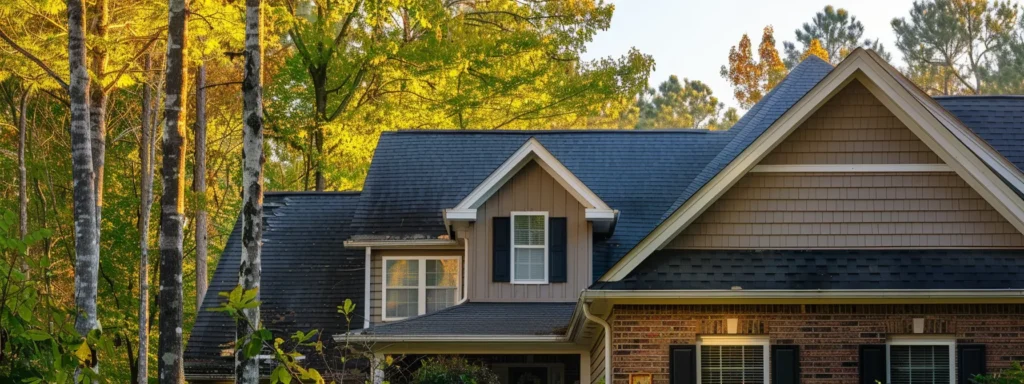 a serene suburban home in raleigh, nc, showcasing a roof splattered with tools and materials under soft afternoon sunlight, symbolizing the empowering journey of homeowners engaging in diy roof repair solutions.