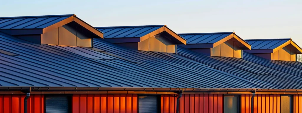 a vibrant rooftop scene showcasing a contrasting comparison of sleek metal roofing against traditional asphalt shingles, illuminated by warm sunlight to emphasize the durability and eco-friendliness of each material choice.